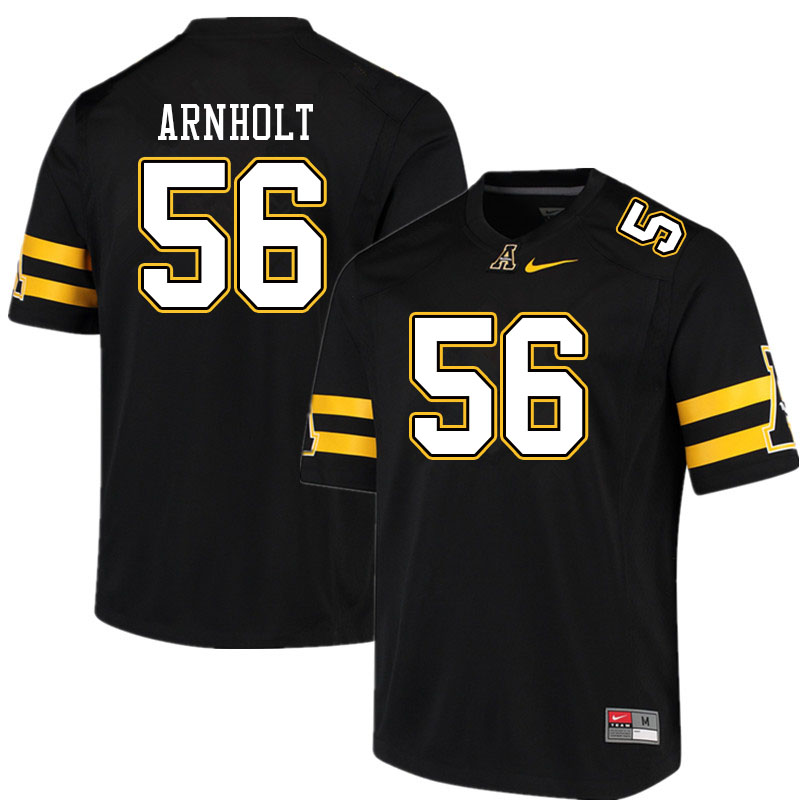 Men #56 Kyle Arnholt Appalachian State Mountaineers College Football Jerseys Sale-Black